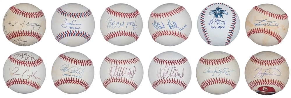 Lot of (12) MLB Stars Single Signed Baseballs From Terry Pendleton Collection (Beckett PreCert & Pendleton LOA)